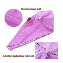 Load image into Gallery viewer, Rapid Hair Drying Microfiber Towel For Curly & All Hair Super Absorbent towel wrap with button